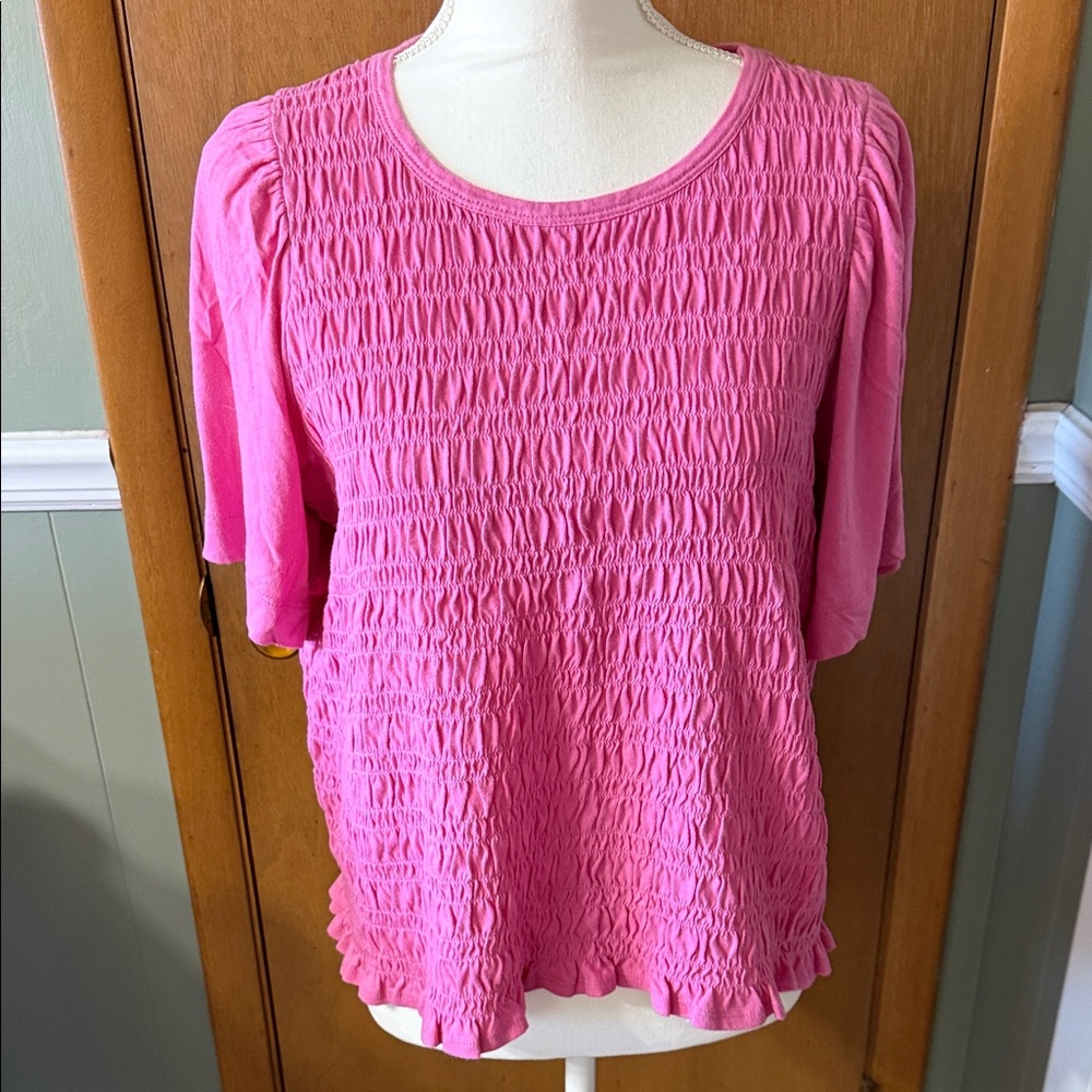 Old Navy Pink Smocked Blouse
